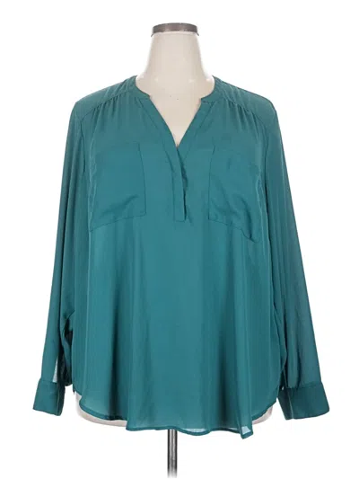 Pre-owned Torrid Long Sleeve Blouse In Teal