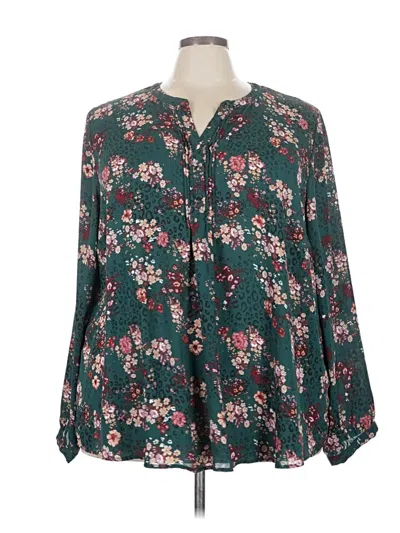 Pre-owned Torrid Long Sleeve Blouse In Teal
