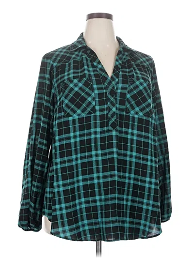 Pre-owned Torrid Long Sleeve Blouse In Teal