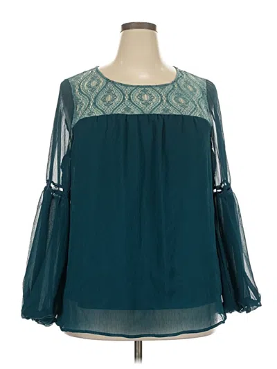 Pre-owned Torrid Long Sleeve Blouse In Teal
