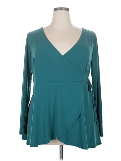 Pre-owned Torrid Long Sleeve Blouse In Teal