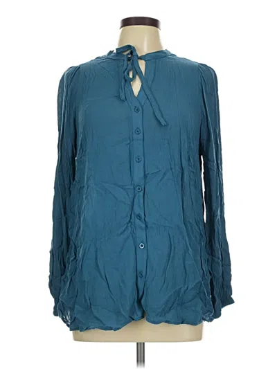 Torrid Long Sleeve Blouse In Teal