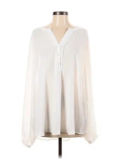 Pre-owned Torrid Long Sleeve Blouse In White