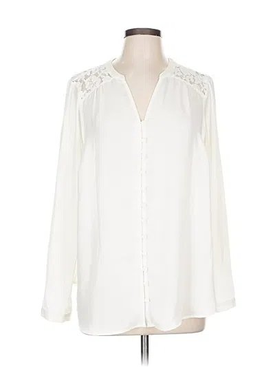 Pre-owned Torrid Long Sleeve Blouse In White