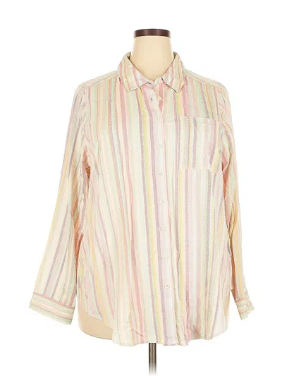 Pre-owned Torrid Long Sleeve Blouse In White