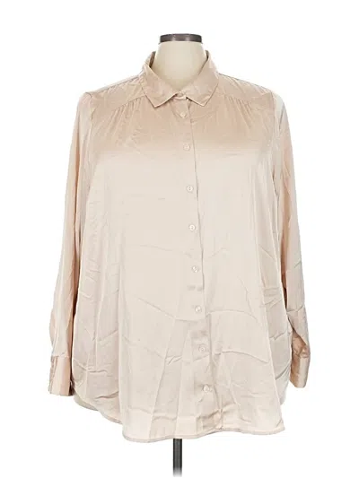 Pre-owned Torrid Long Sleeve Blouse In White