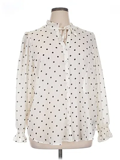 Pre-owned Torrid Long Sleeve Blouse In White