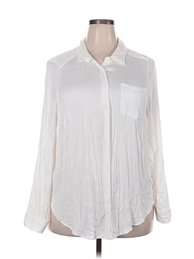 Pre-owned Torrid Long Sleeve Blouse In White