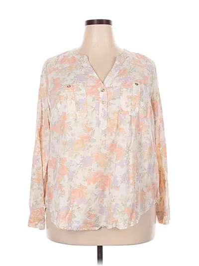 Pre-owned Torrid Long Sleeve Blouse In White