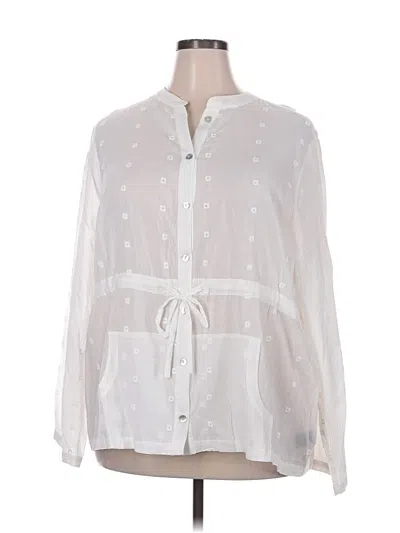 Pre-owned Torrid Long Sleeve Blouse In White