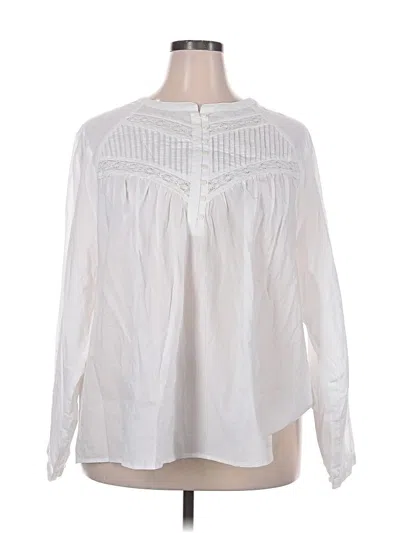 Pre-owned Torrid Long Sleeve Blouse In White