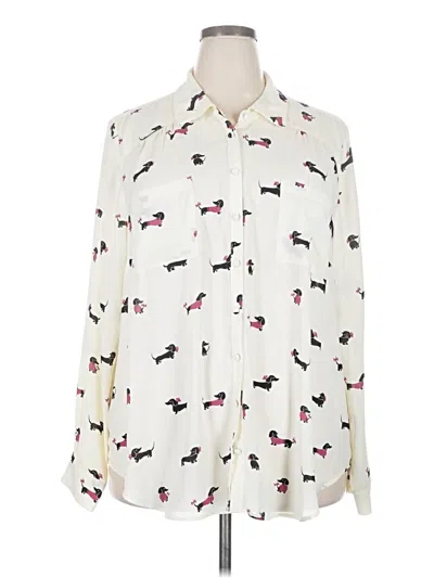 Pre-owned Torrid Long Sleeve Blouse In White