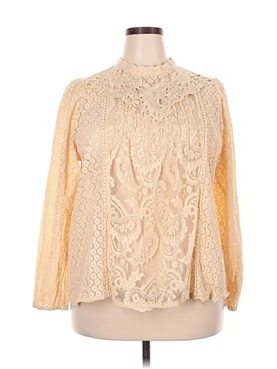 Pre-owned Torrid Long Sleeve Blouse In White