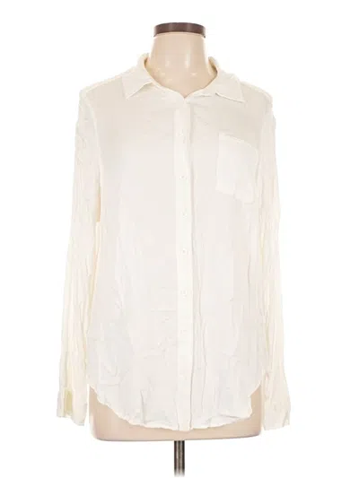 Pre-owned Torrid Long Sleeve Blouse In White
