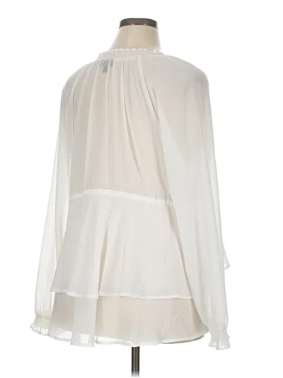 Pre-owned Torrid Long Sleeve Blouse In White