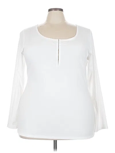 Pre-owned Torrid Long Sleeve Blouse In White