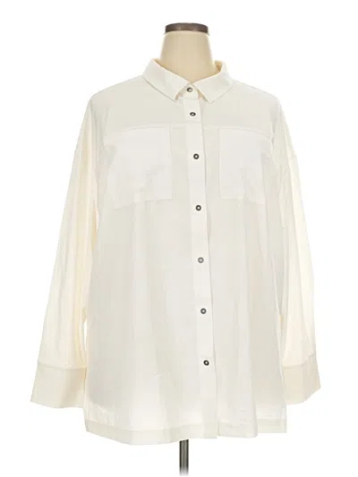 Torrid Long Sleeve Blouse In White