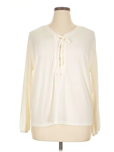 Torrid Long Sleeve Blouse In White
