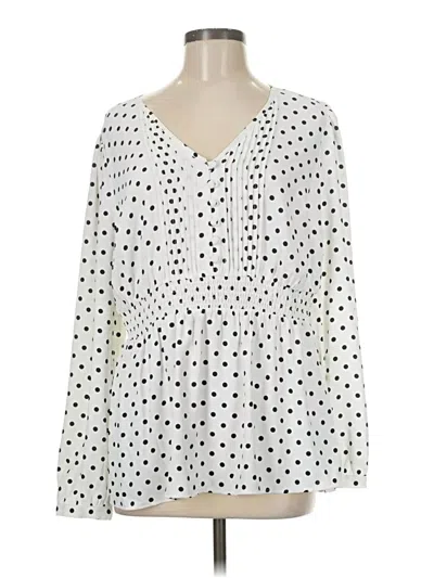 Pre-owned Torrid Long Sleeve Blouse In White