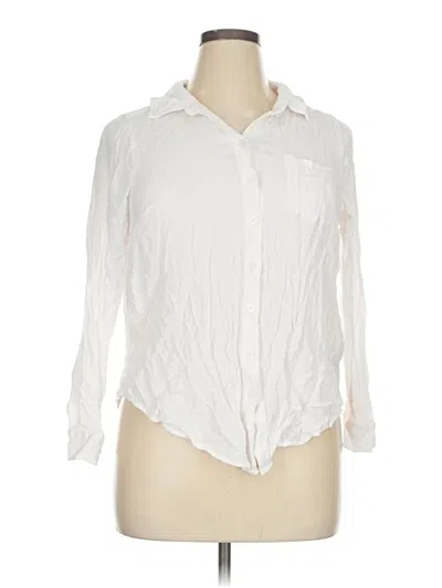 Pre-owned Torrid Long Sleeve Blouse In White