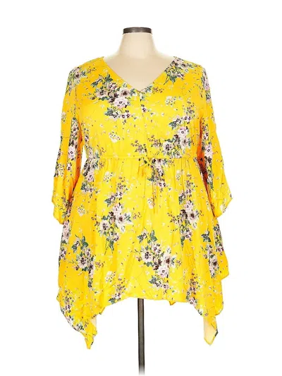 Pre-owned Torrid Long Sleeve Blouse In Yellow