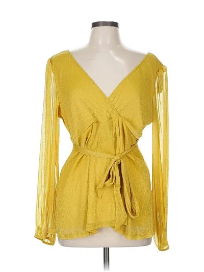 Torrid Long Sleeve Blouse In Yellow