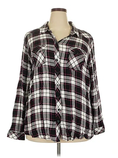 Pre-owned Torrid Long Sleeve Button Down Shirt In Black
