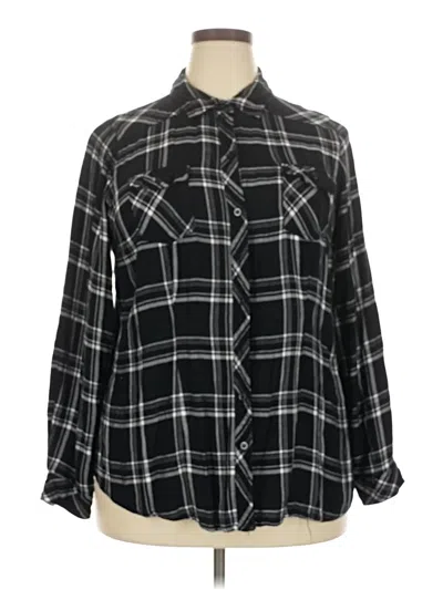 Pre-owned Torrid Long Sleeve Button Down Shirt In Black