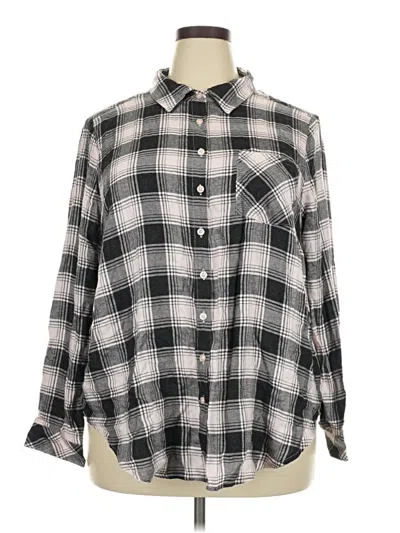 Torrid Long Sleeve Button Down Shirt In Black