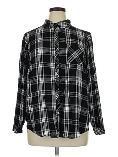Pre-owned Torrid Long Sleeve Button Down Shirt In Black