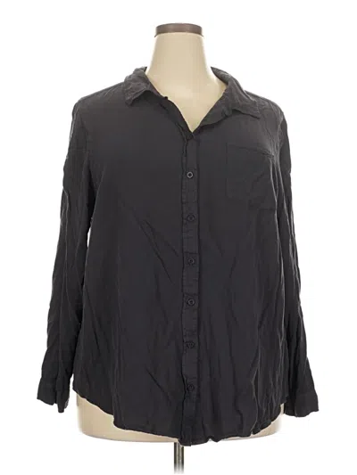 Pre-owned Torrid Long Sleeve Button Down Shirt In Black