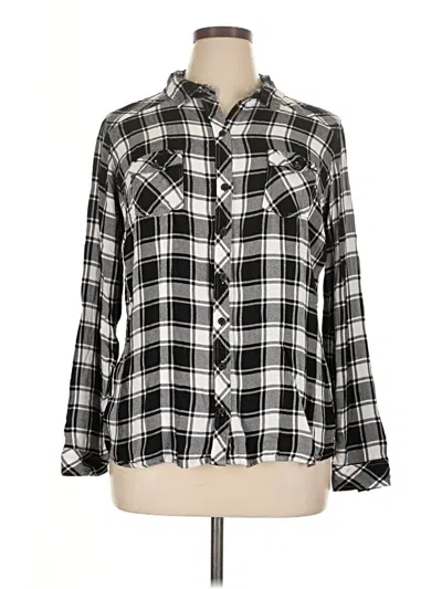 Pre-owned Torrid Long Sleeve Button Down Shirt In Black