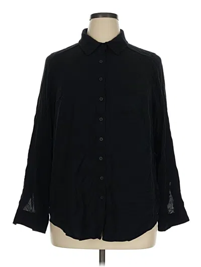 Pre-owned Torrid Long Sleeve Button Down Shirt In Black