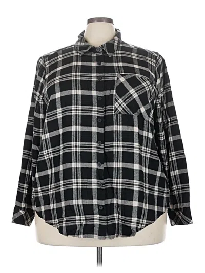 Pre-owned Torrid Long Sleeve Button Down Shirt In Black
