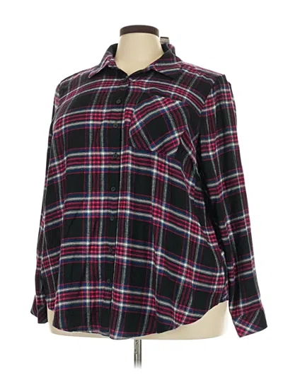 Pre-owned Torrid Long Sleeve Button Down Shirt In Black