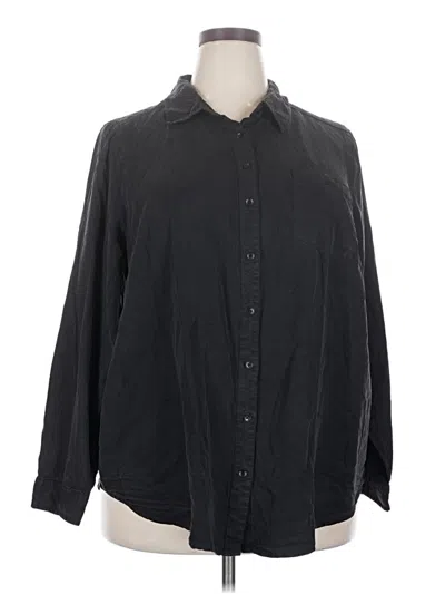 Pre-owned Torrid Long Sleeve Button Down Shirt In Black