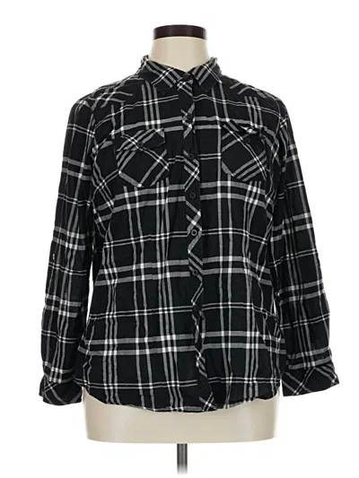 Pre-owned Torrid Long Sleeve Button Down Shirt In Black