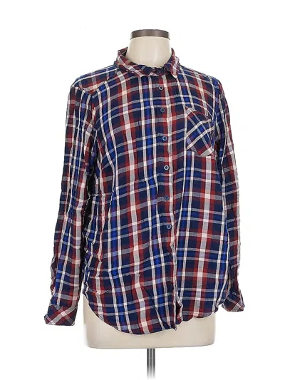 Pre-owned Torrid Long Sleeve Button Down Shirt In Blue