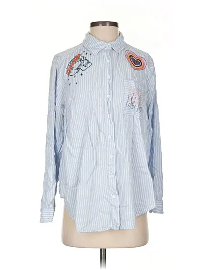 Pre-owned Torrid Long Sleeve Button Down Shirt In Blue