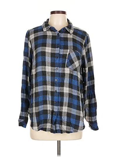 Pre-owned Torrid Long Sleeve Button Down Shirt In Blue