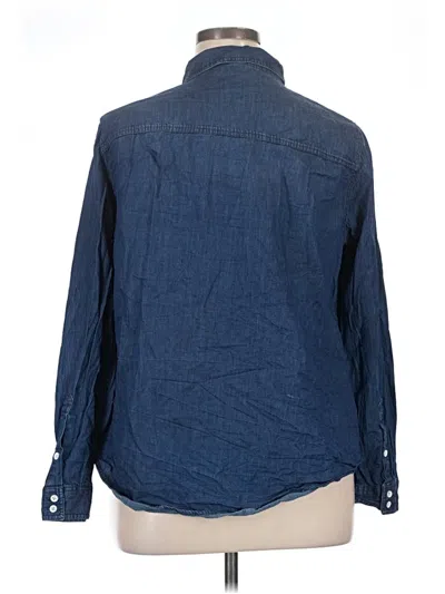 Pre-owned Torrid Long Sleeve Button Down Shirt In Blue
