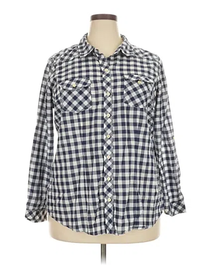 Pre-owned Torrid Long Sleeve Button Down Shirt In Blue