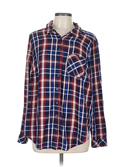 Pre-owned Torrid Long Sleeve Button Down Shirt In Blue
