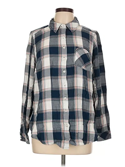 Pre-owned Torrid Long Sleeve Button Down Shirt In Blue