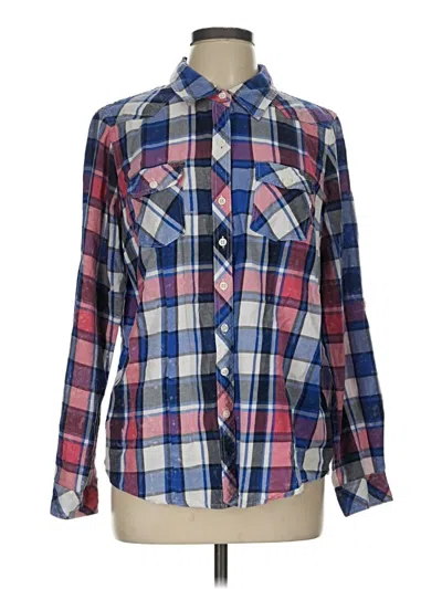 Pre-owned Torrid Long Sleeve Button Down Shirt In Blue