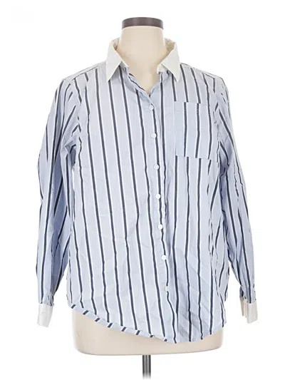 Pre-owned Torrid Long Sleeve Button Down Shirt In Blue