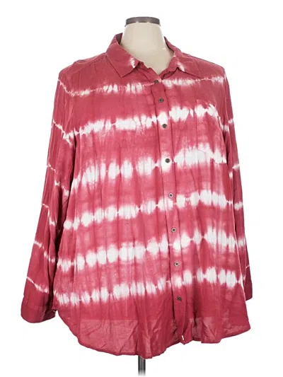 Torrid Long Sleeve Button Down Shirt In Burgundy