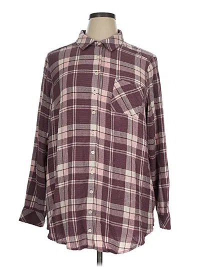 Torrid Long Sleeve Button Down Shirt In Burgundy