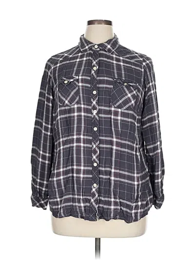Pre-owned Torrid Long Sleeve Button Down Shirt In Gray