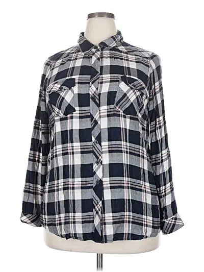 Pre-owned Torrid Long Sleeve Button Down Shirt In Gray